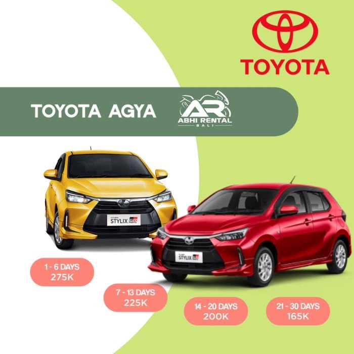 rent car toyota agya bali