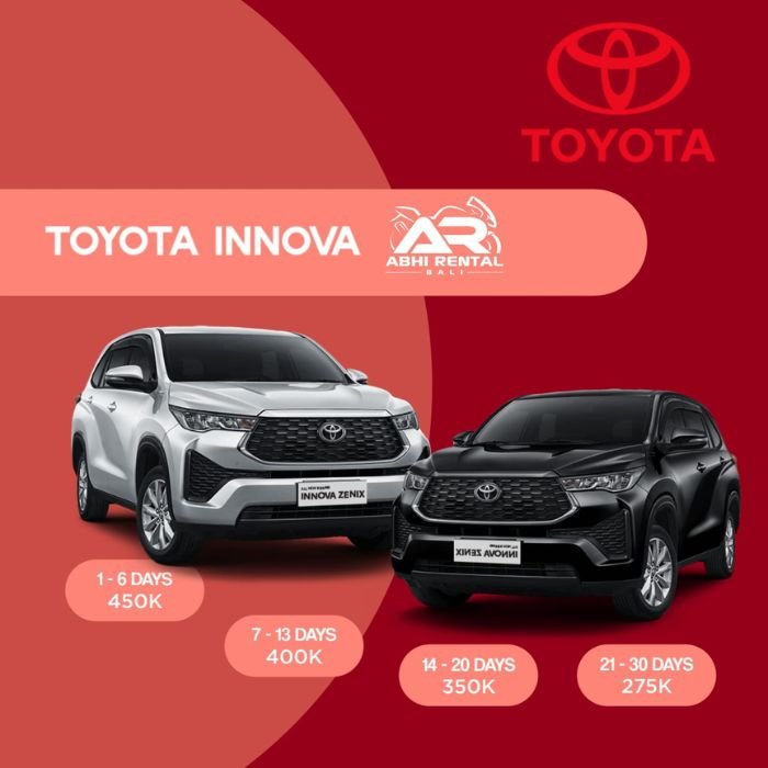 rent car toyota innova bali