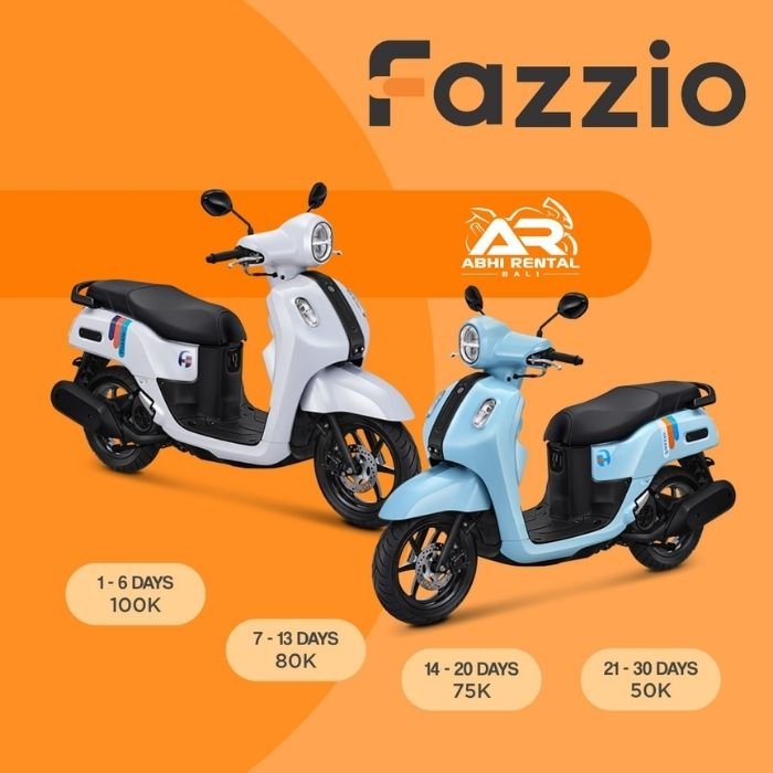 rental fazzio motor bike bali