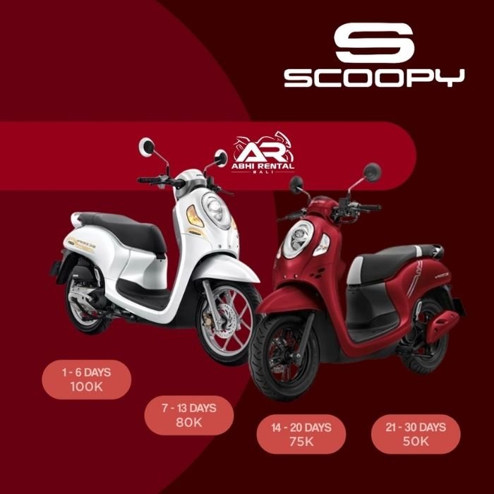 rental scoopy motor bike bali